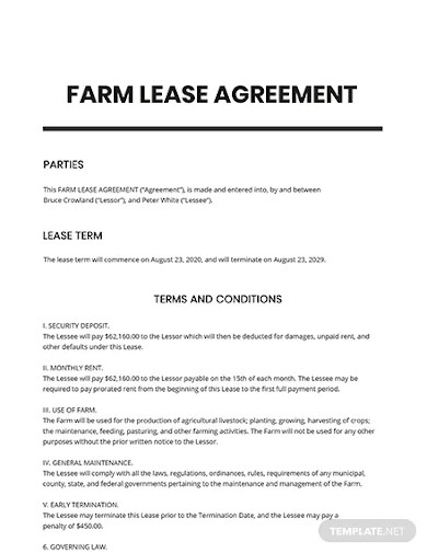 10 Farm Lease Agreement Examples To Download