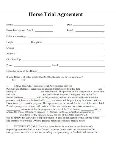 10 FREE Horse Agreement Samples To Download