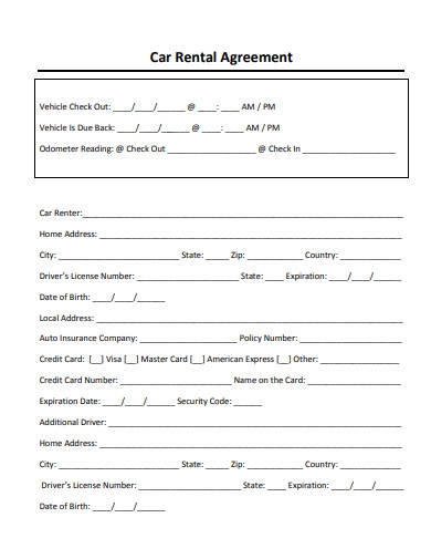 10 Simple Car Rental Agreement Examples To Download
