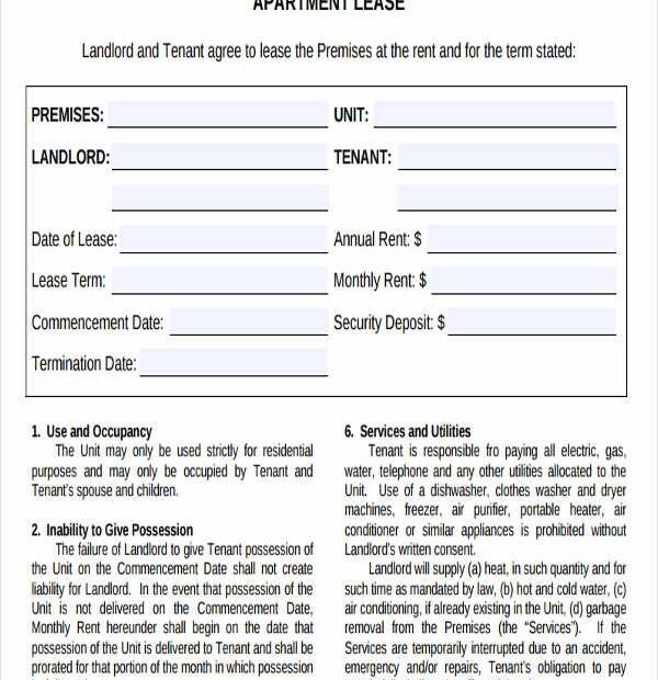 21 Printable Lease Agreement Templates Word PDF Pages