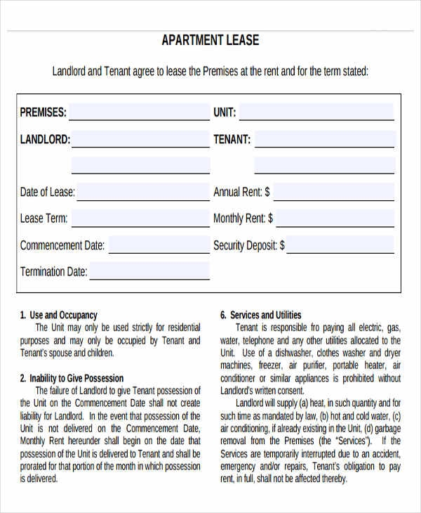 21 Printable Lease Agreement Templates Word PDF Pages