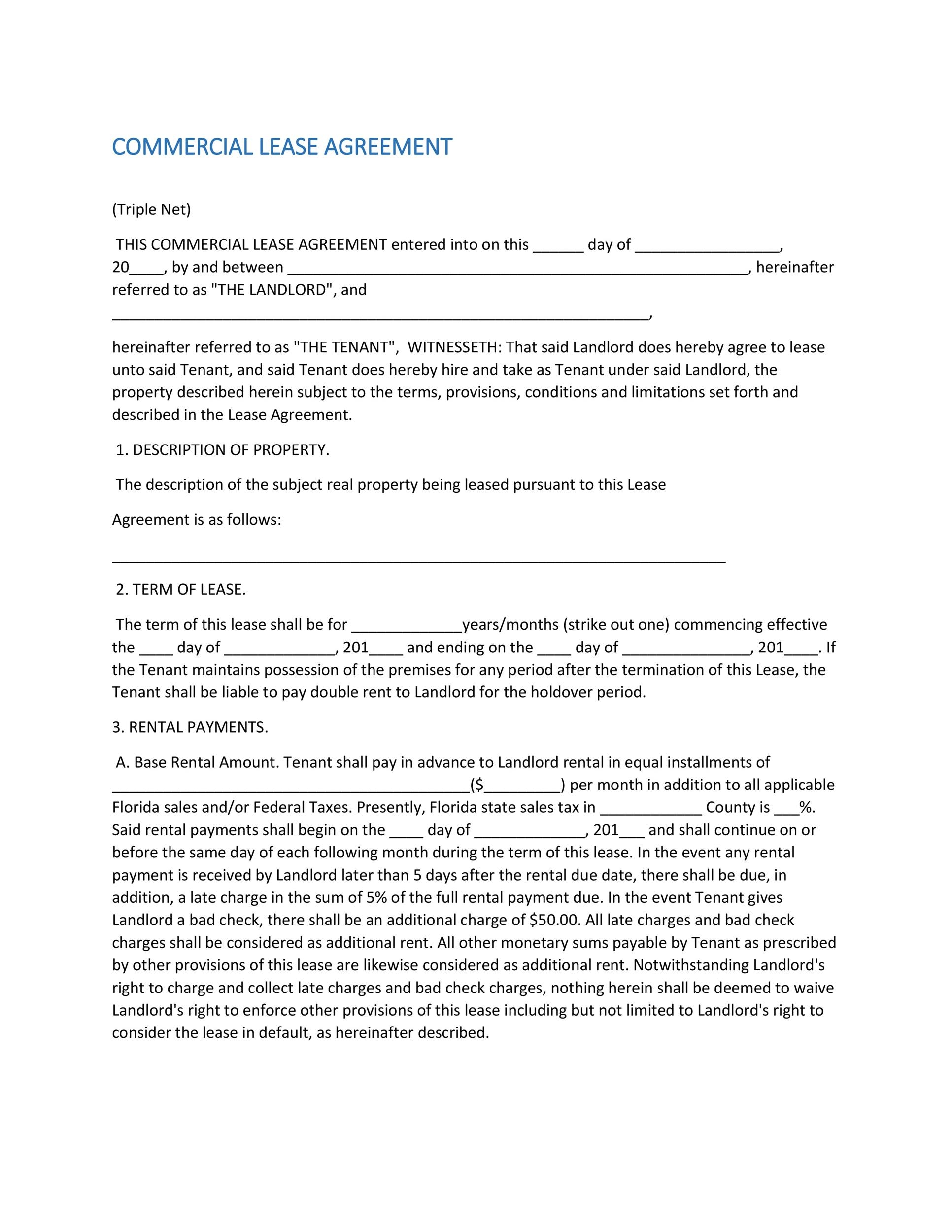 26 Free Commercial Lease Agreement Templates TemplateLab