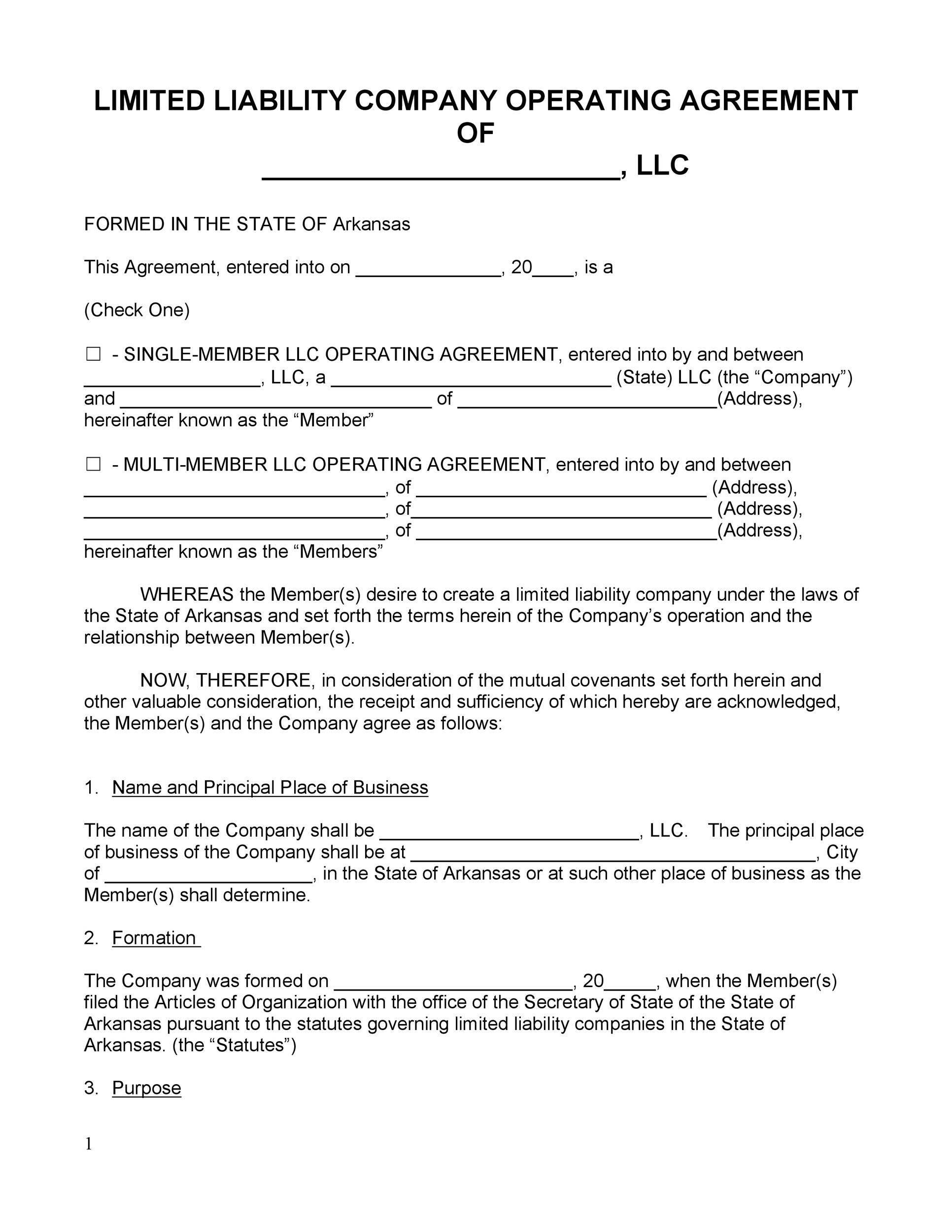 30 Professional LLC Operating Agreement Templates Template Lab