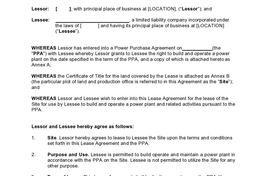 37 FREE Land Lease Agreements Word PDF TemplateLab