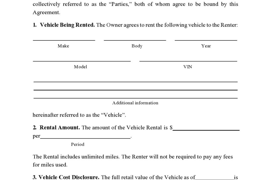 38 Free Car Rental Agreements Forms TemplateLab