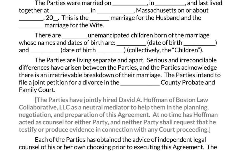 38 Free Separation Agreement Templates Word PDF