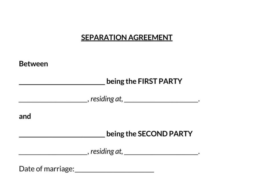 38 Free Separation Agreement Templates Word PDF