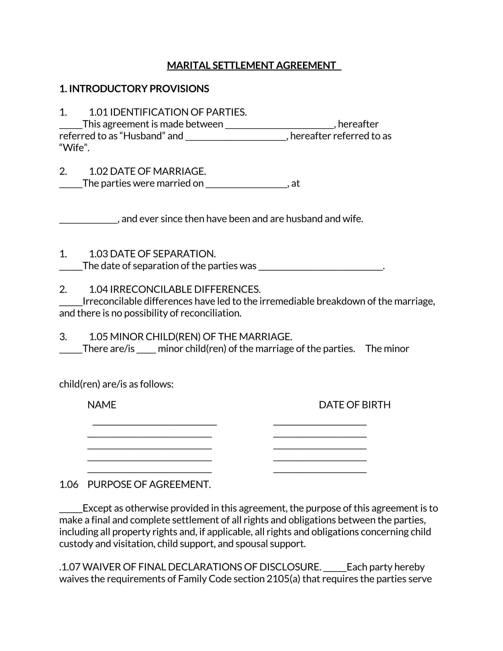38 Free Separation Agreement Templates Word PDF 