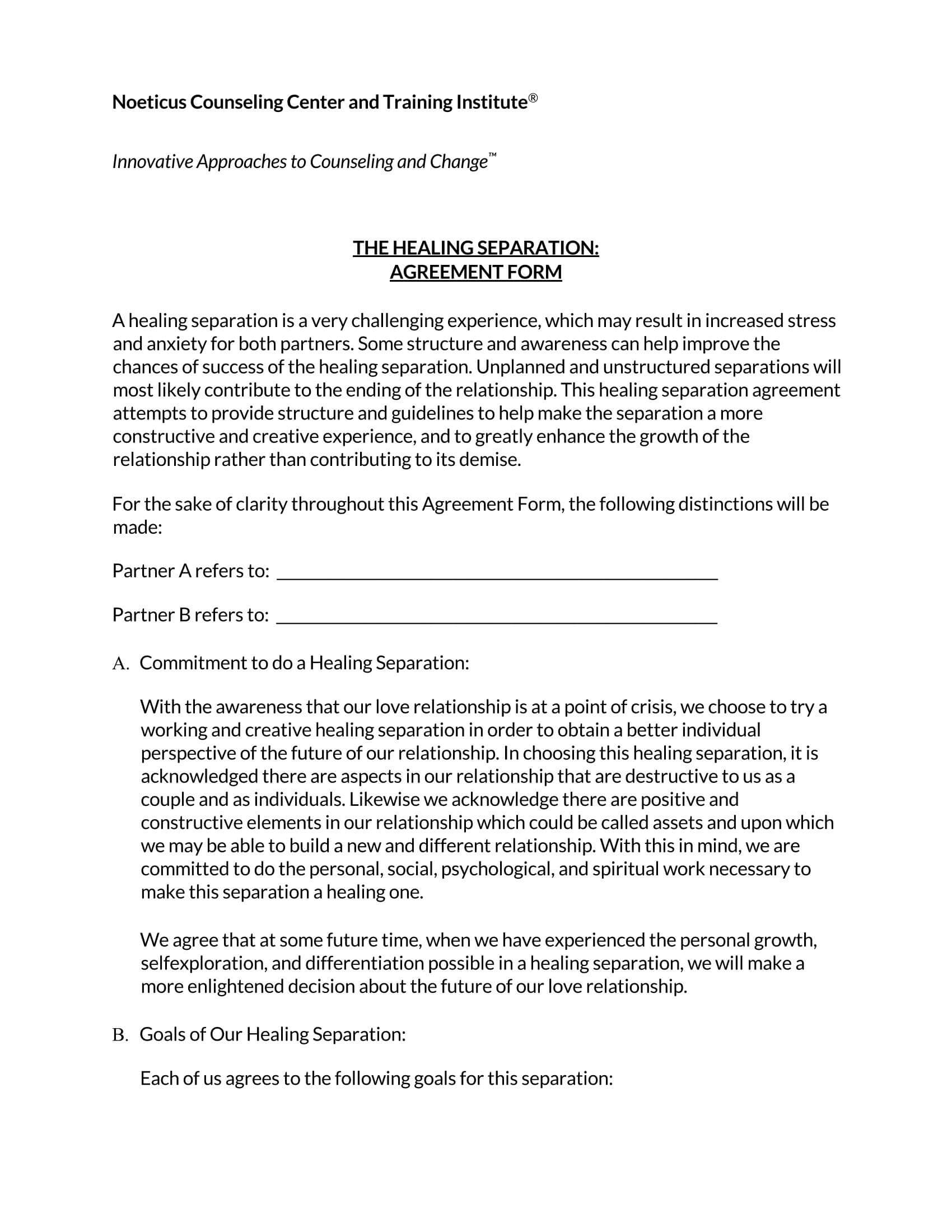 38 Free Separation Agreement Templates Word PDF 