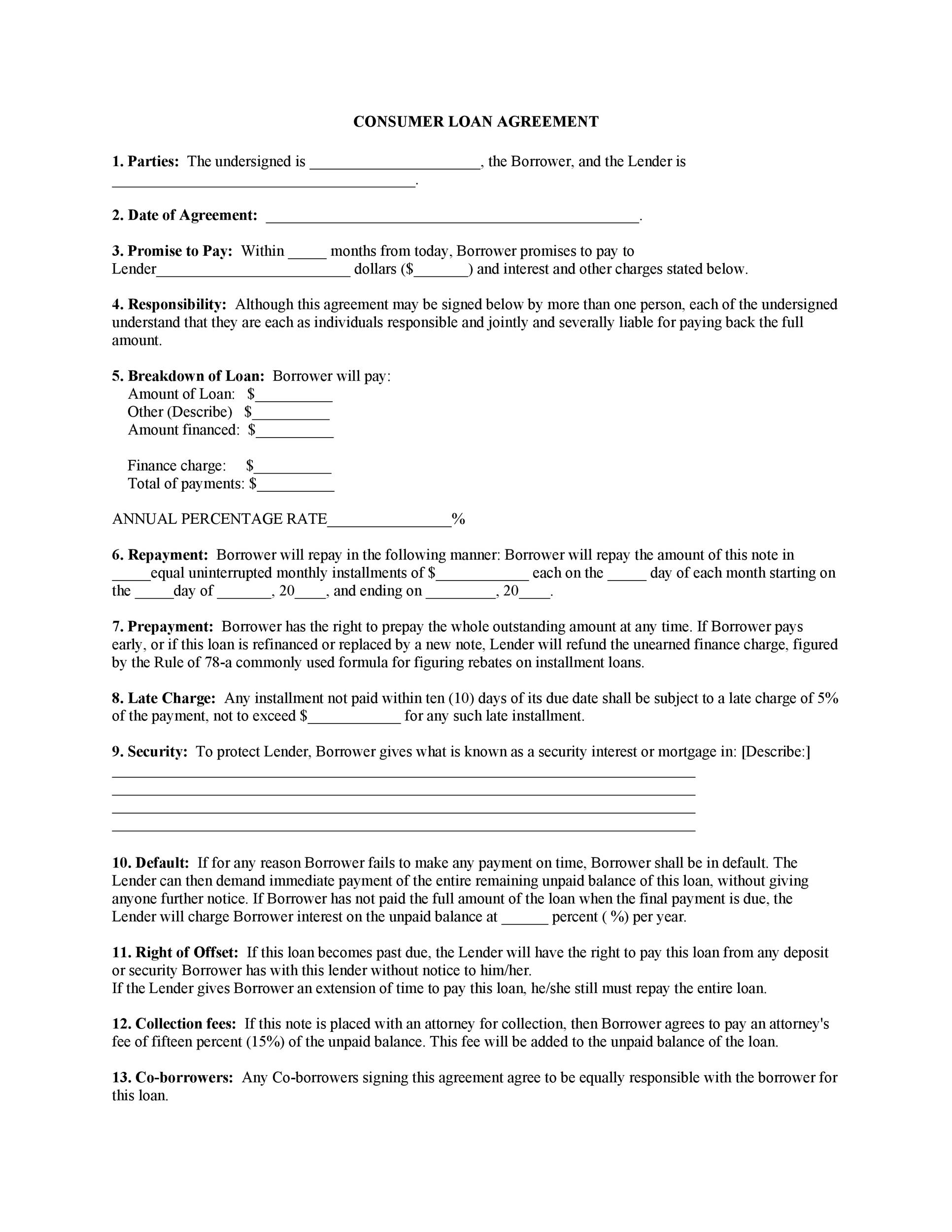 40 Free Loan Agreement Templates Word PDF Template Lab
