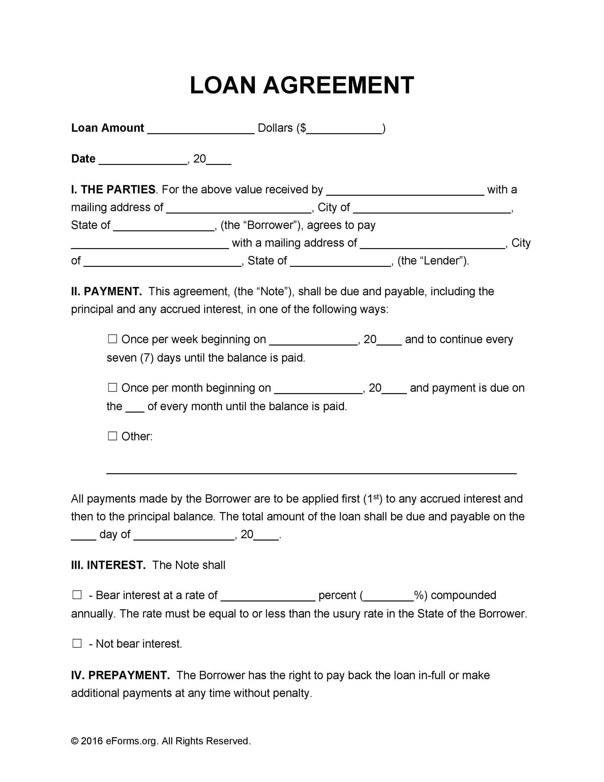 40 Free Loan Agreement Templates Word PDF Template Lab