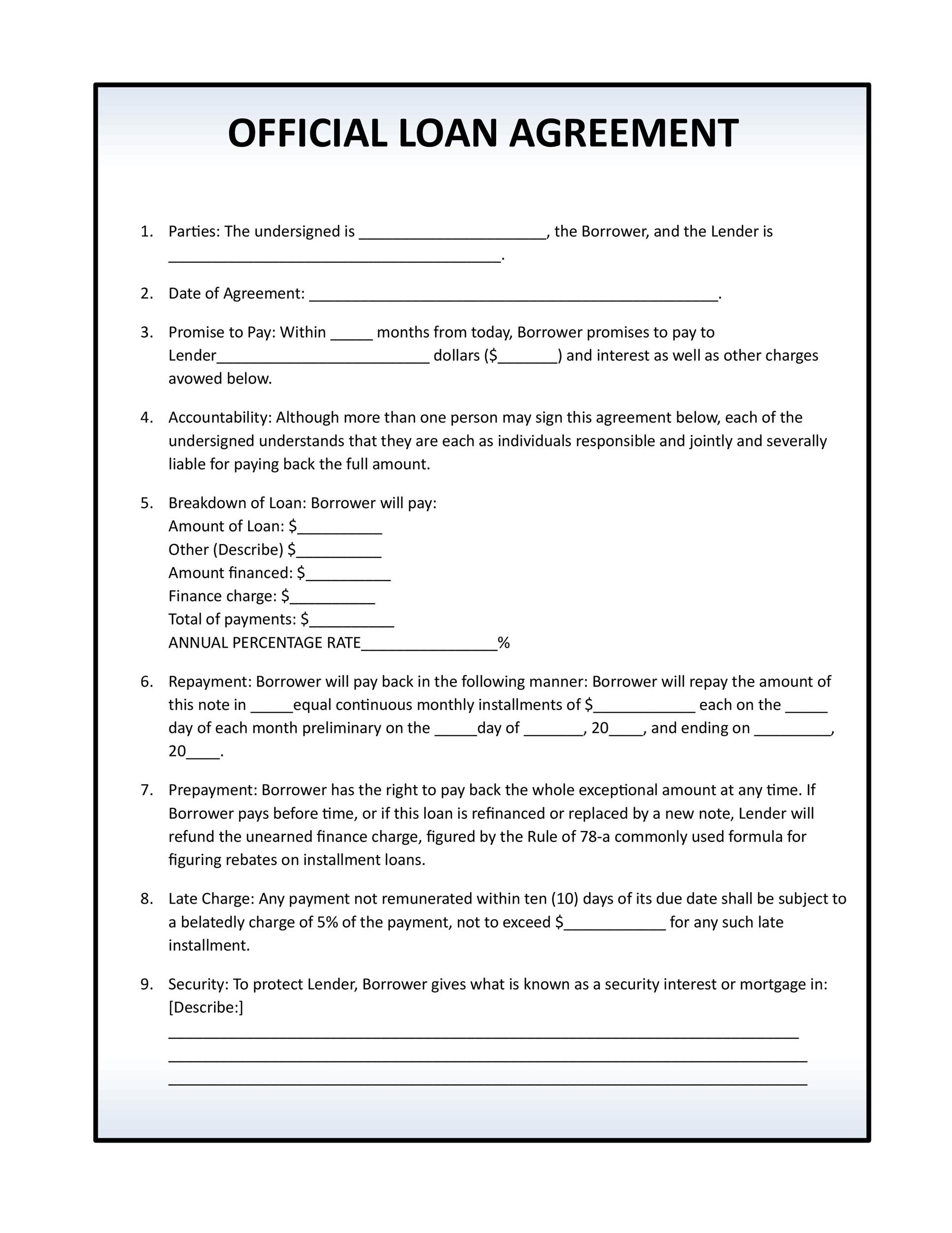 40 Free Loan Agreement Templates Word PDF Template Lab