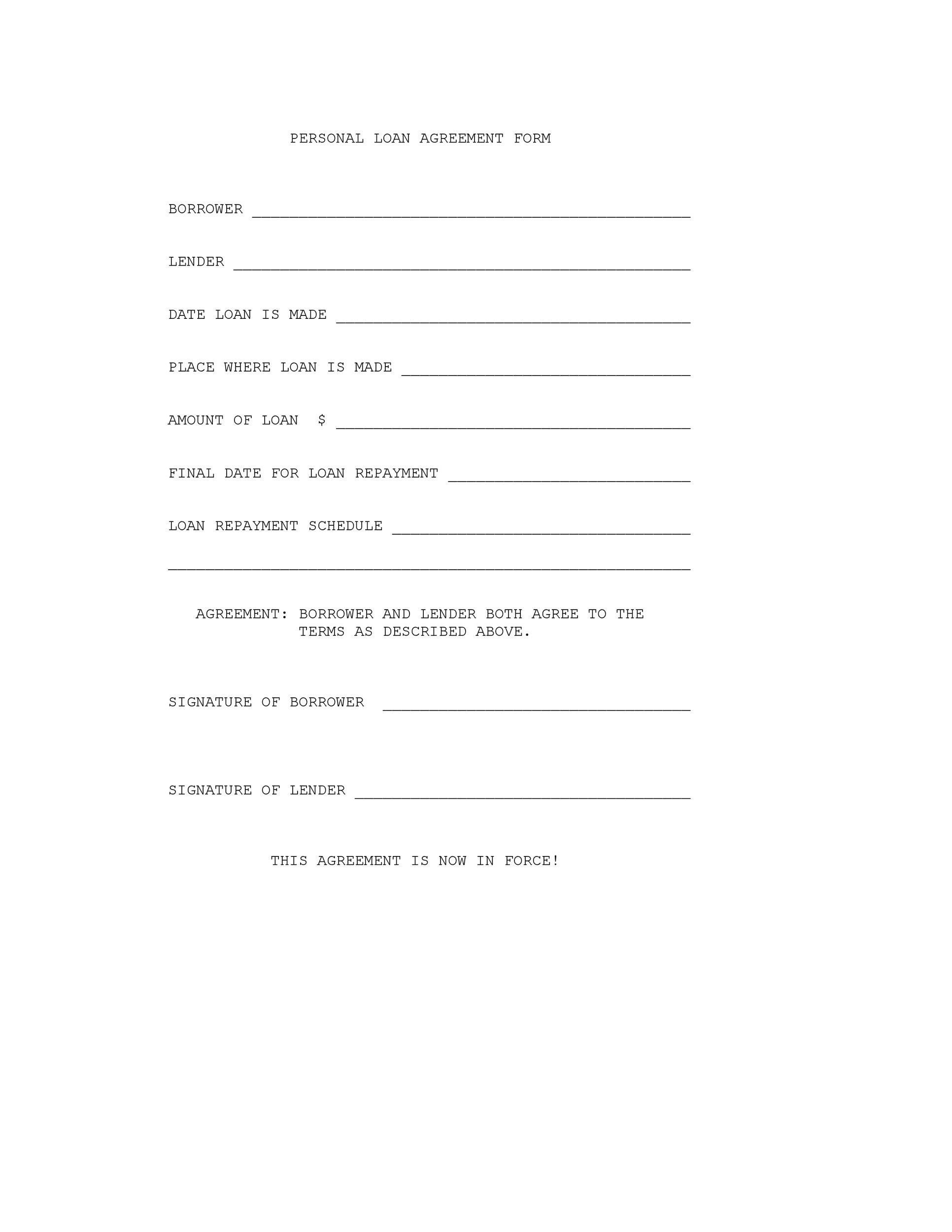 40 Free Loan Agreement Templates Word PDF Template Lab