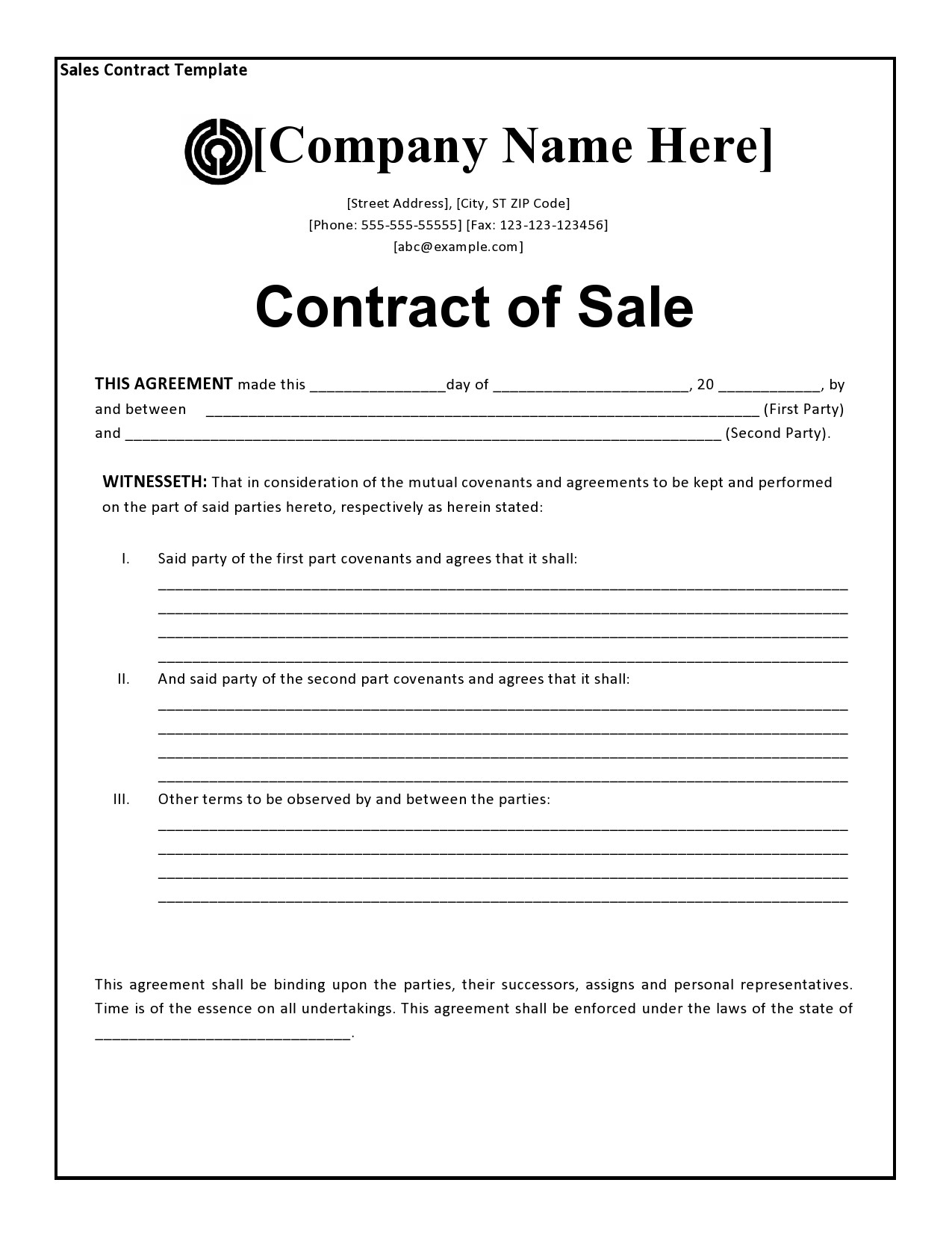 40 Free Sales Contract Templates Word TemplateLab