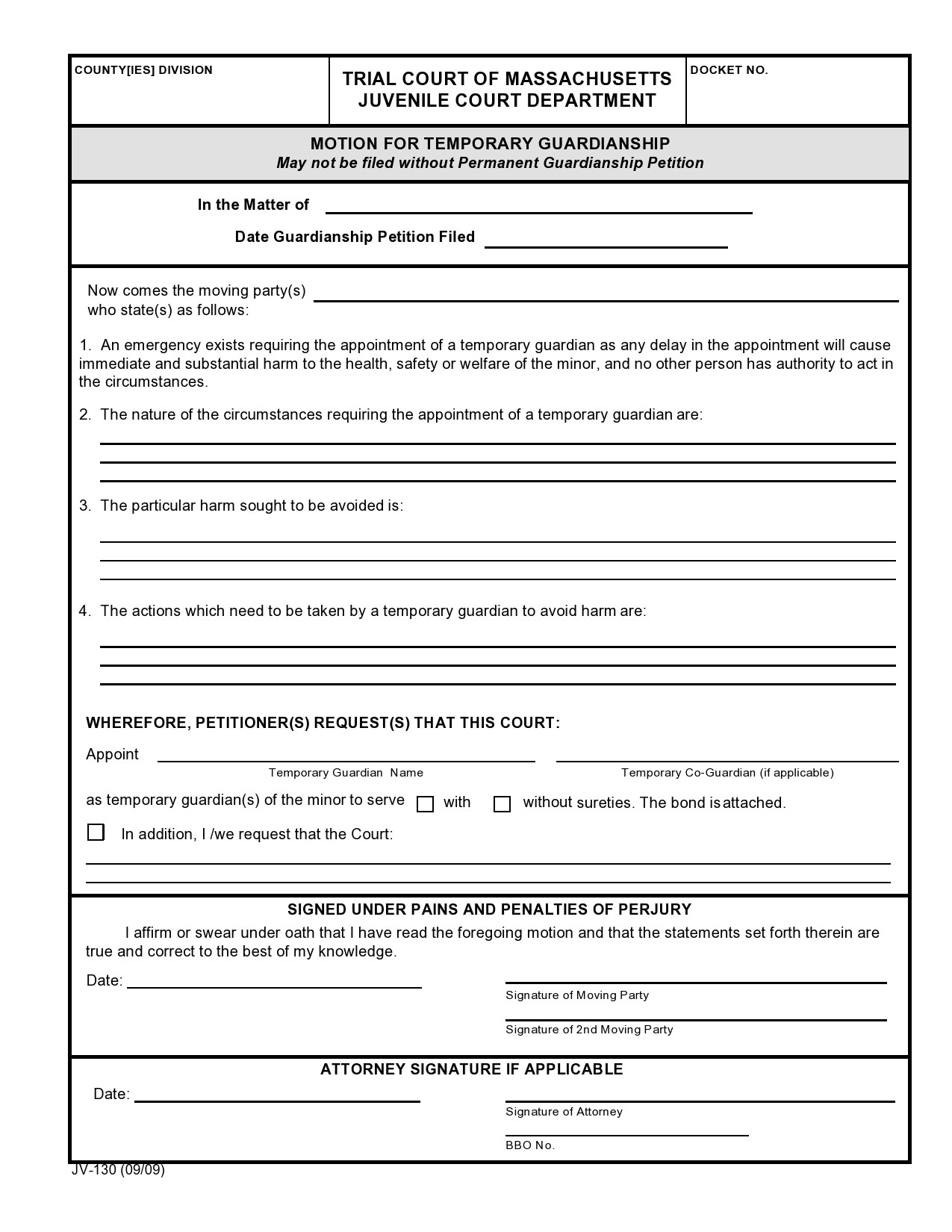 40 Printable Temporary Guardianship Forms All States 