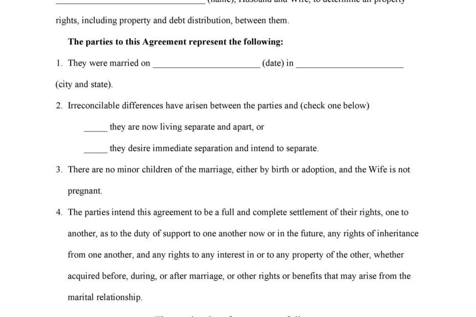 43 Official Separation Agreement Templates Letters Forms TemplateLab