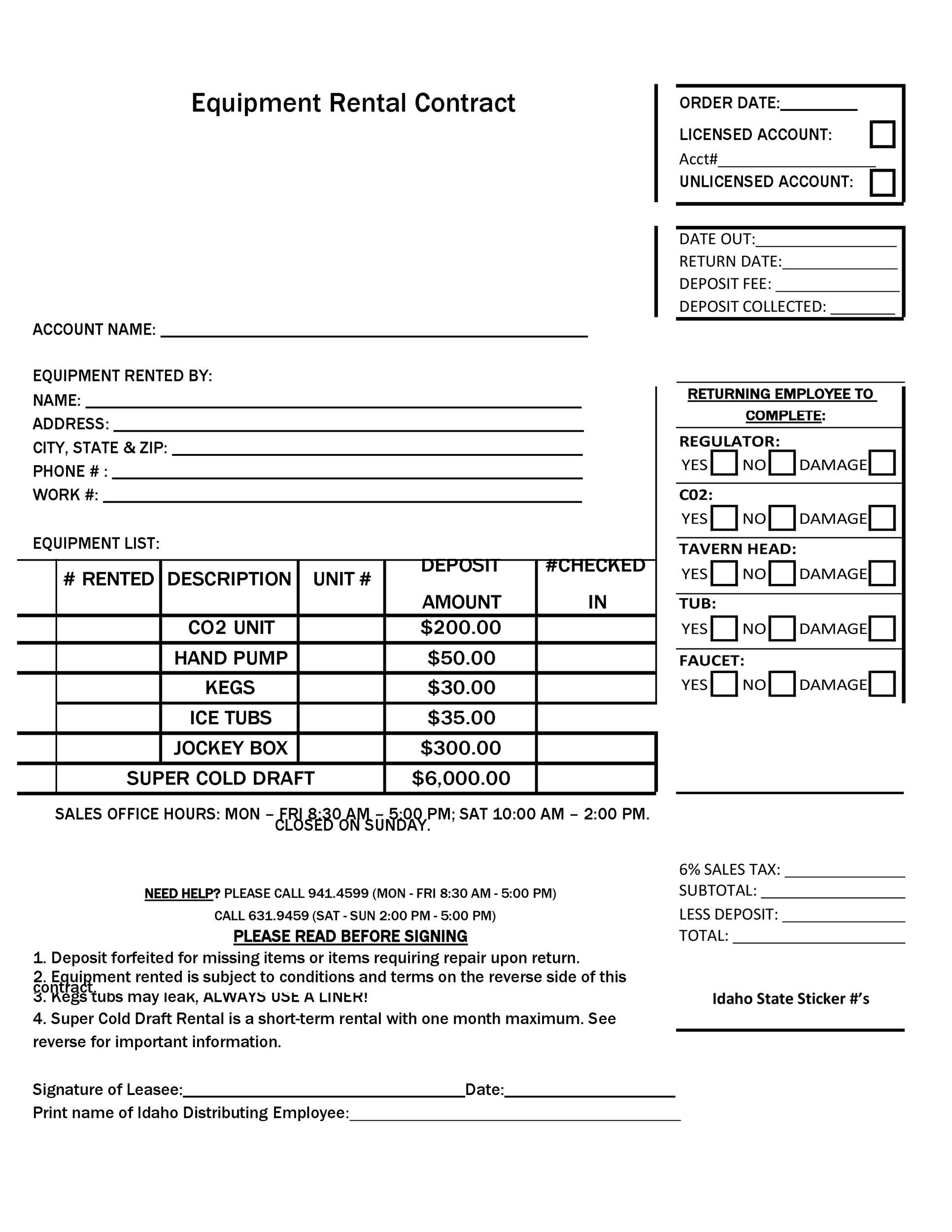 44 Simple Equipment Lease Agreement Templates TemplateLab