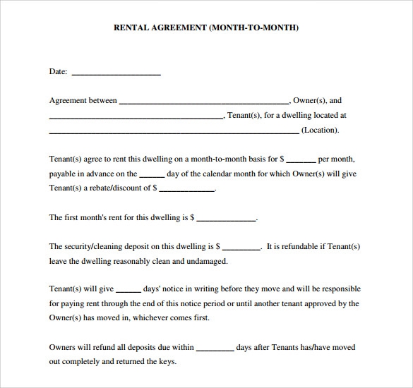 9 Blank Rental Agreements To Download For Free Sample Templates