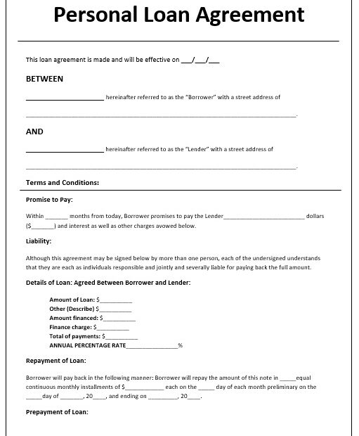 9 Free Sample Loan Agreement Templates Printable Samples