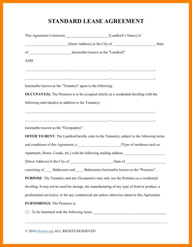 Basic Rental Agreement Form Printable Printable Forms Free Online