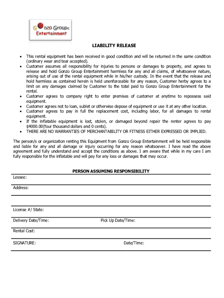 Bounce House Rental Agreement Template Free Fill Out Sign Online 