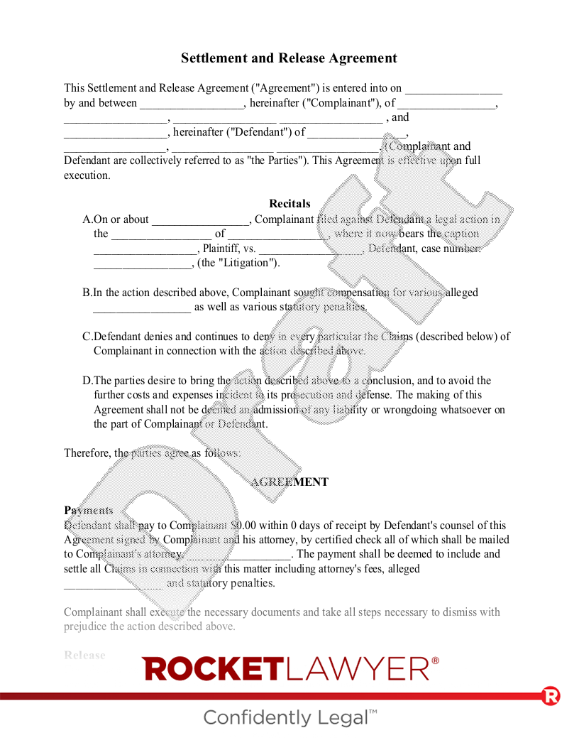 Car Damage Payment Printable Car Accident Settlement Agreement Form 