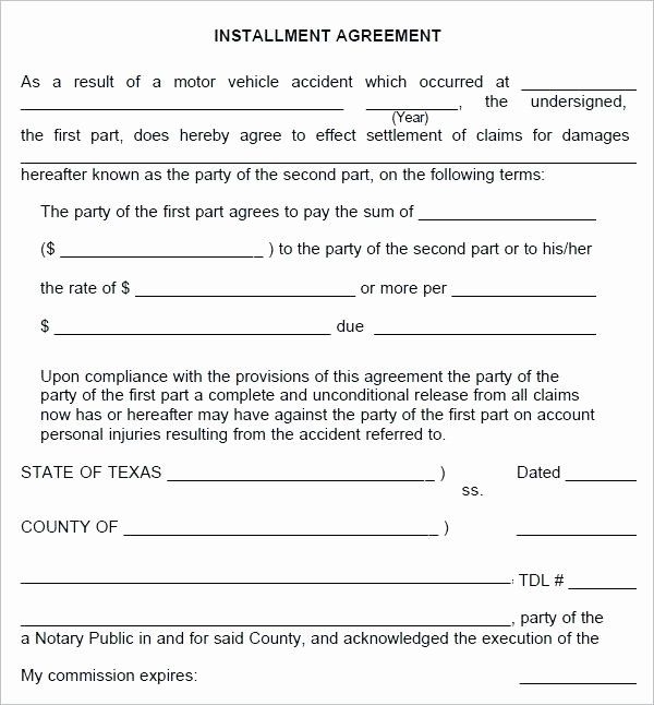 Car Damage Payment Printable Car Accident Settlement Agreement Form