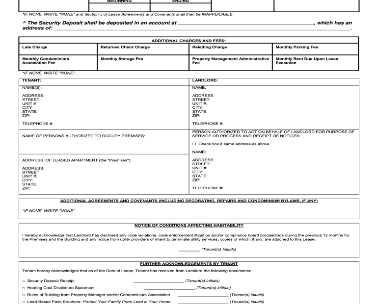 Chicago Lease Agreement Template