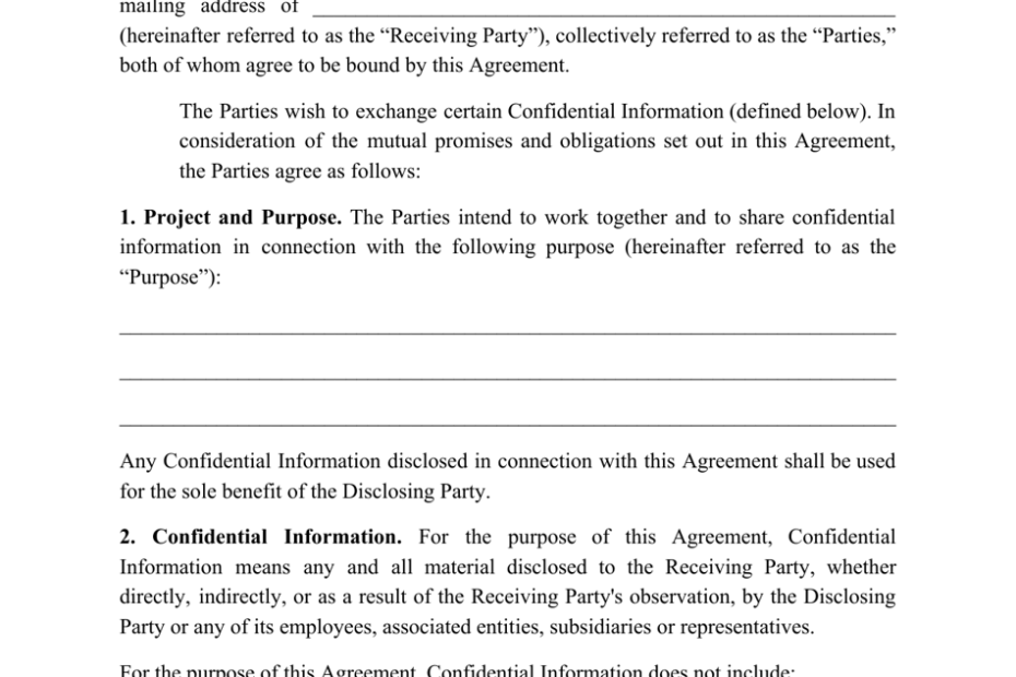 Confidentiality Agreement Template Fill Out Sign Online And Download