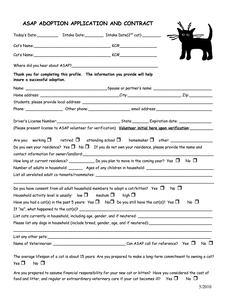 Dog Adoption Agreement Printable Blank Pet Adoption Forms