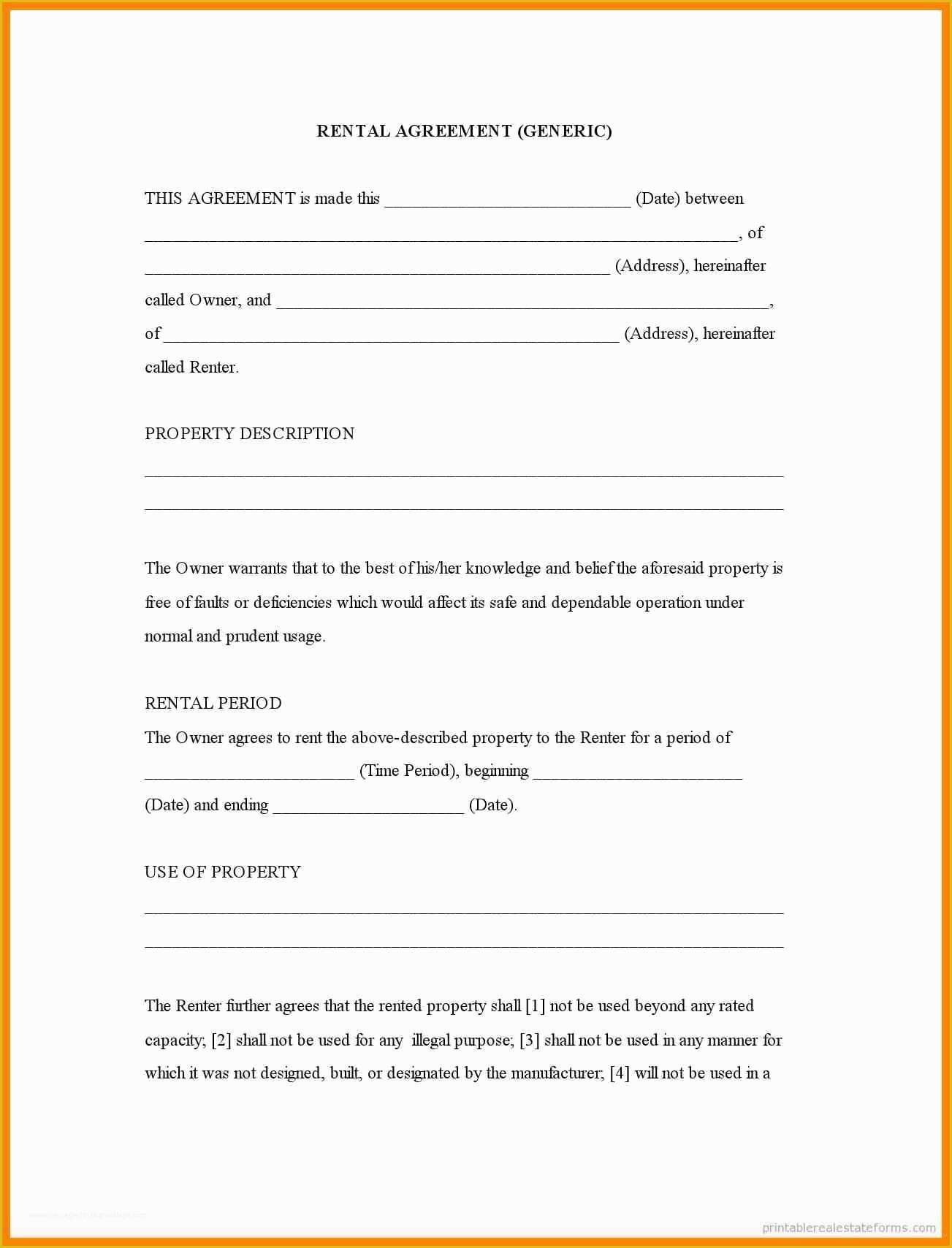 Easy Printable Lease Agreement
