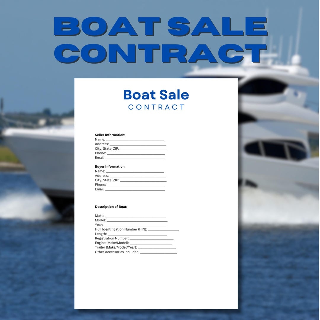 Editable Boat Purchase Agreement Template Complete Marine Vessel Sales 