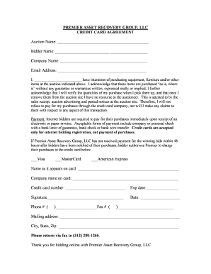 Employee Credit Card Agreement Template
