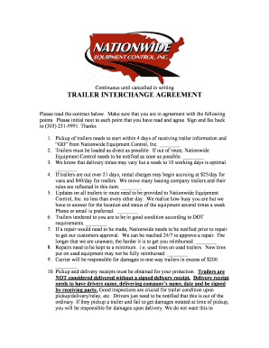 Fillable Online TRAILER INTERCHANGE AGREEMENT doc Fax Email Print 