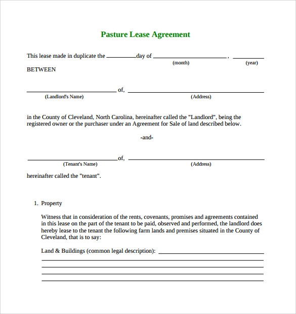 FREE 10 Pasture Lease Agreement Templates In PDF MS Word Google
