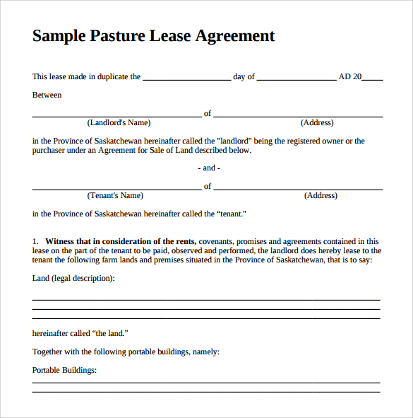 FREE 10 Pasture Lease Agreement Templates In PDF MS Word Google 