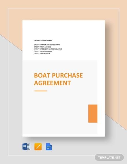 FREE 10 Sample Boat Purchase Agreement Templates In PDF MS Word 