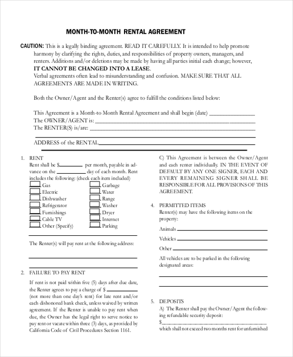 FREE 10 Sample Room Rental Agreement Forms In PDF MS Word