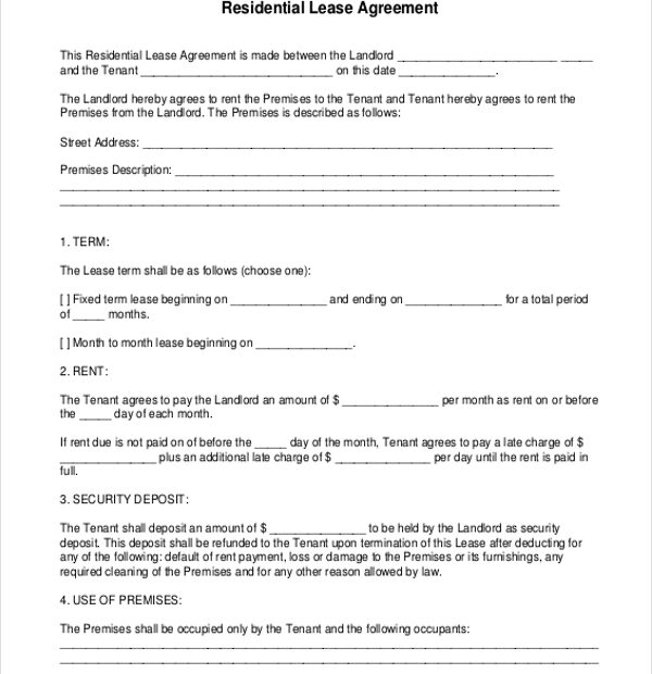 FREE 13 Lease Agreement Form Samples PDF MS Word Google Docs