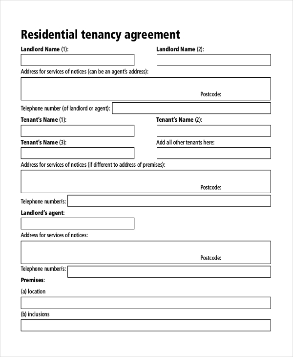 FREE 14 Tenancy Agreement Form Samples PDF MS Word Google Docs