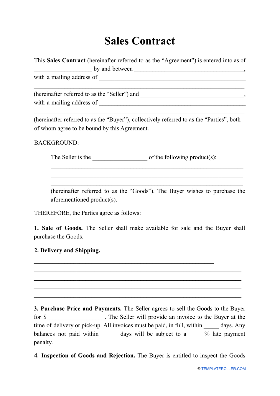 Free 21 Simple Sales Contract Samples Templates In Pdf