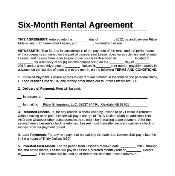 FREE 9 Simple Rental Agreement Templates In PDF MS Word