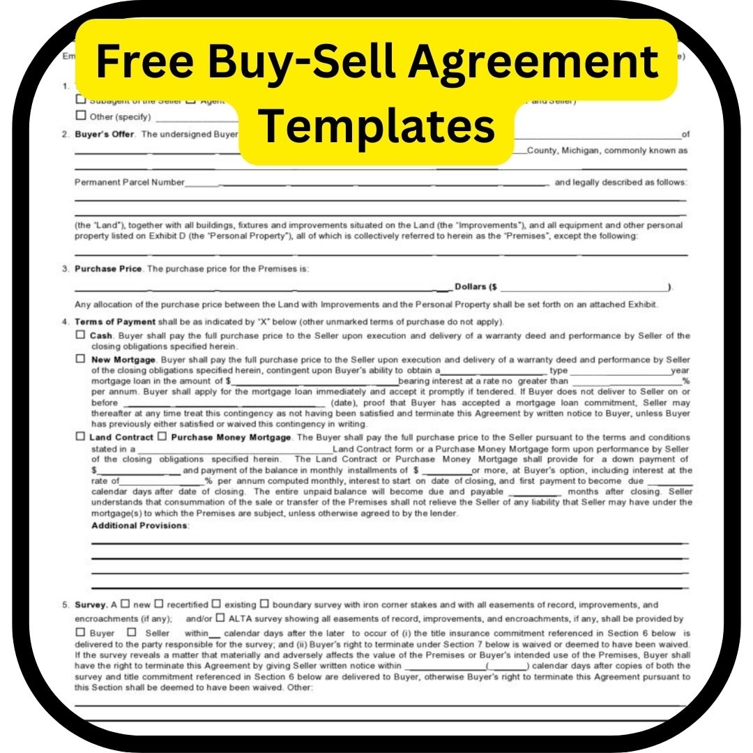 Free Buy Sell Agreement Templates In Word Format