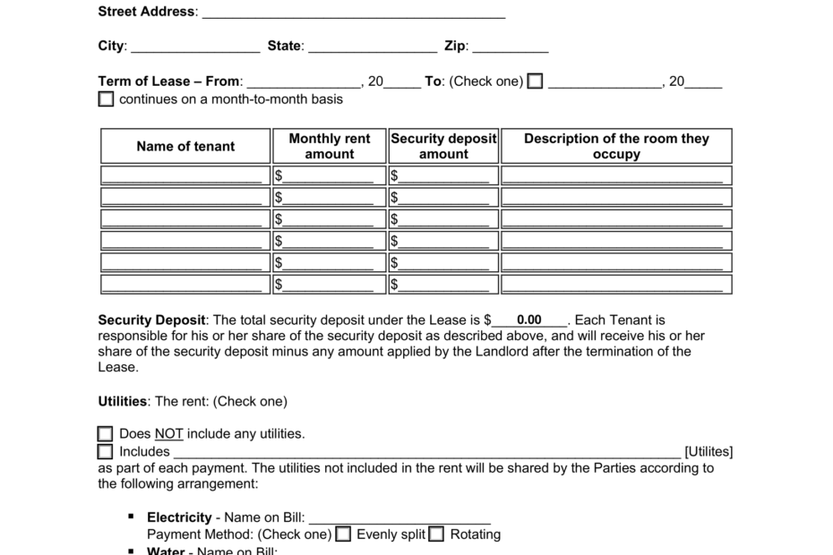 Free California Room Rental Agreement Template Fill Online