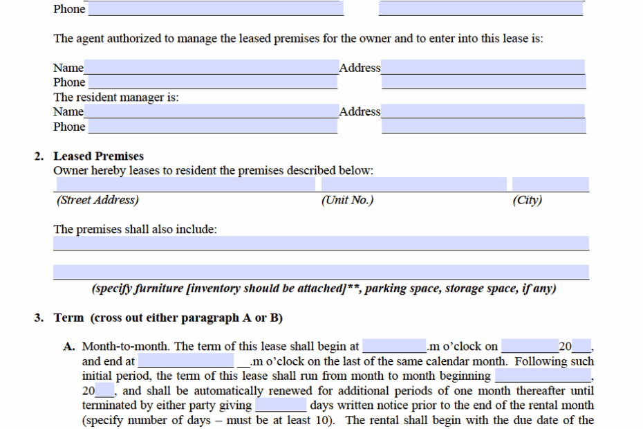 Free Colorado Standard Residential Lease Agreement Template PDF WORD