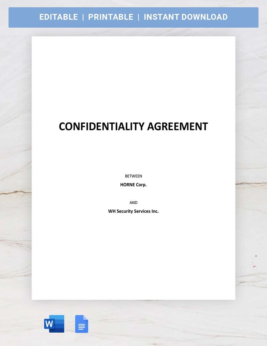 Free Confidentiality Agreement Template Word Free Printable
