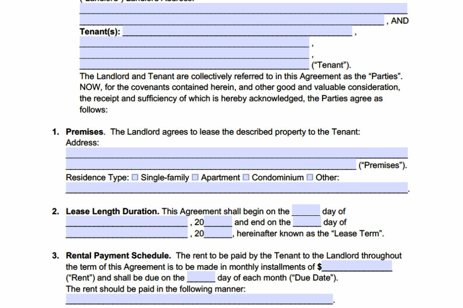 Free Delaware Standard Residential Lease Agreement Template PDF WORD