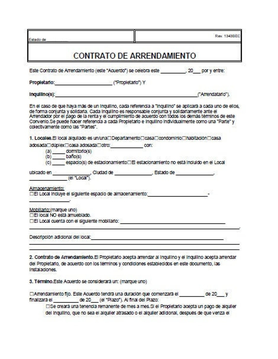 Free Free Printable Basic Rental Agreement In Spanish Download Free 