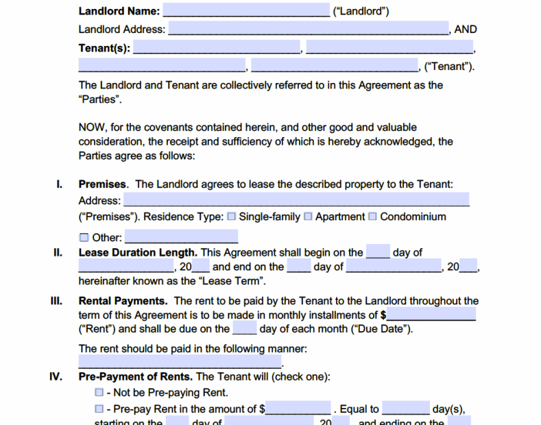 Free Kentucky Standard Residential Lease Agreement Template PDF WORD