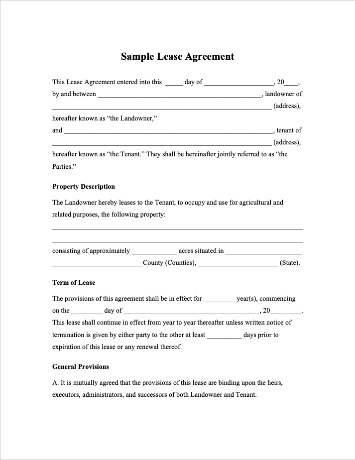 Free Lease Agreement Templates PDF WORD RTF